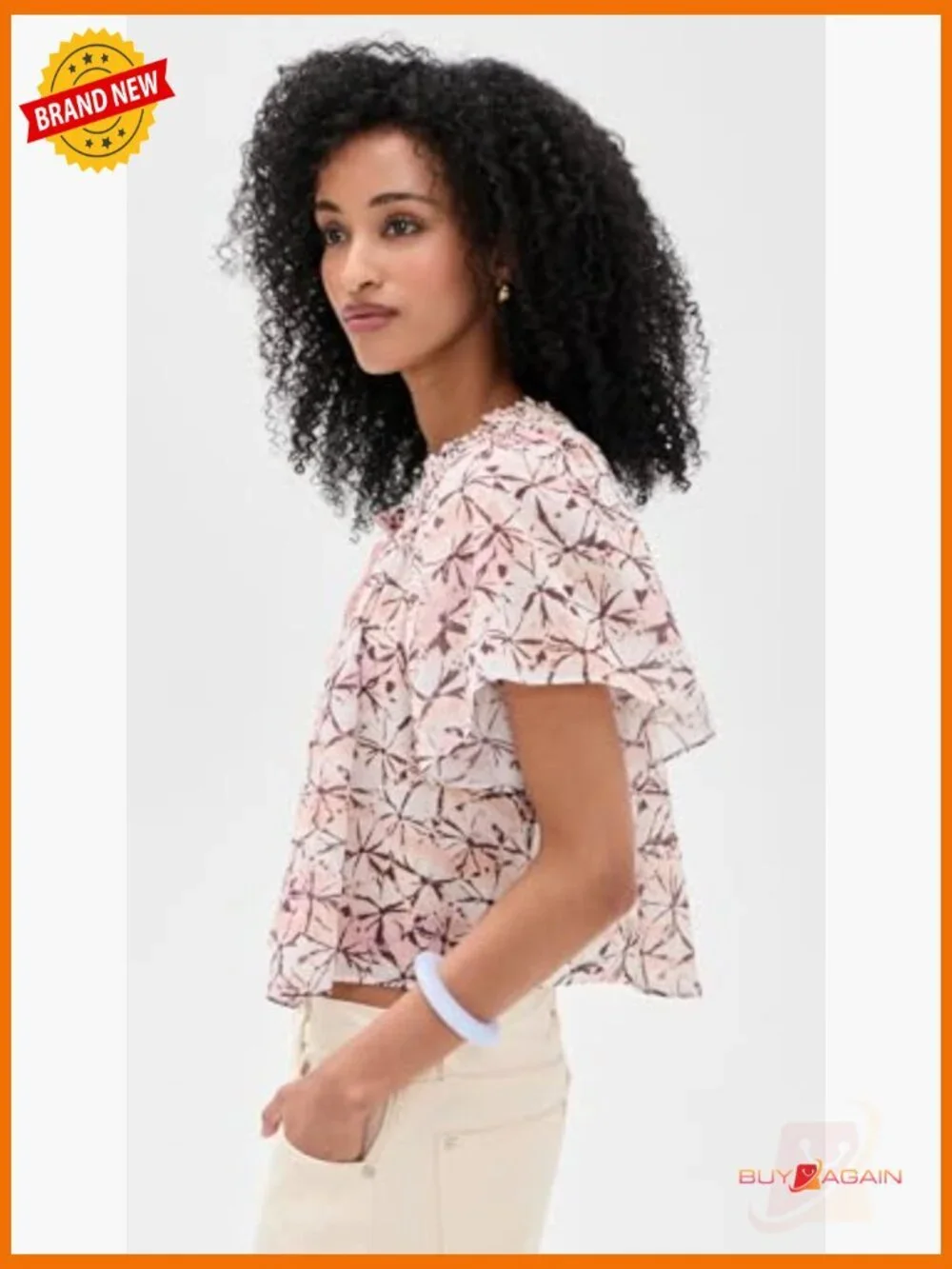 Lightweight Cotton Viscose Coverup Top with Beaded Tie Detail